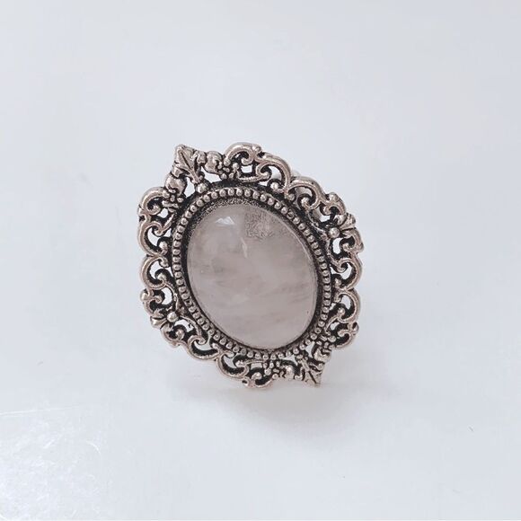 💍Beautiful Rose Quartz Natural Gemstone Ring - Picture 1 of 6